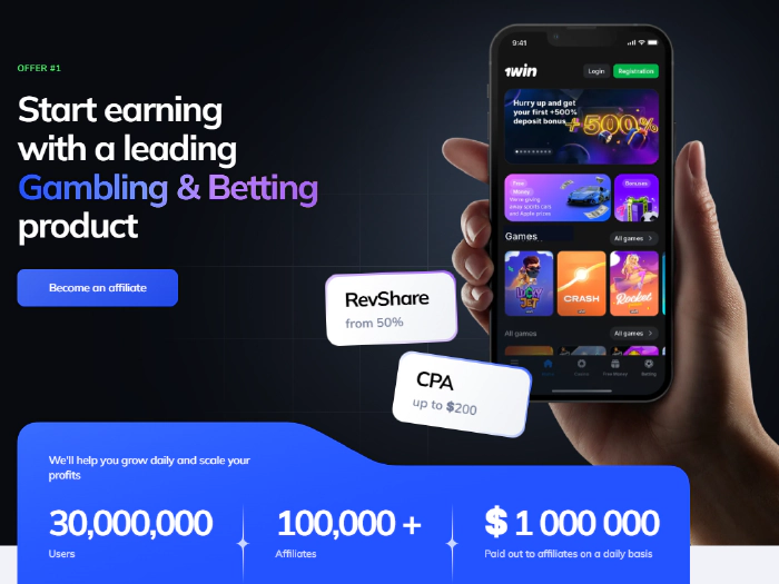 Join affiliate program of 1win Indonesia and start earning